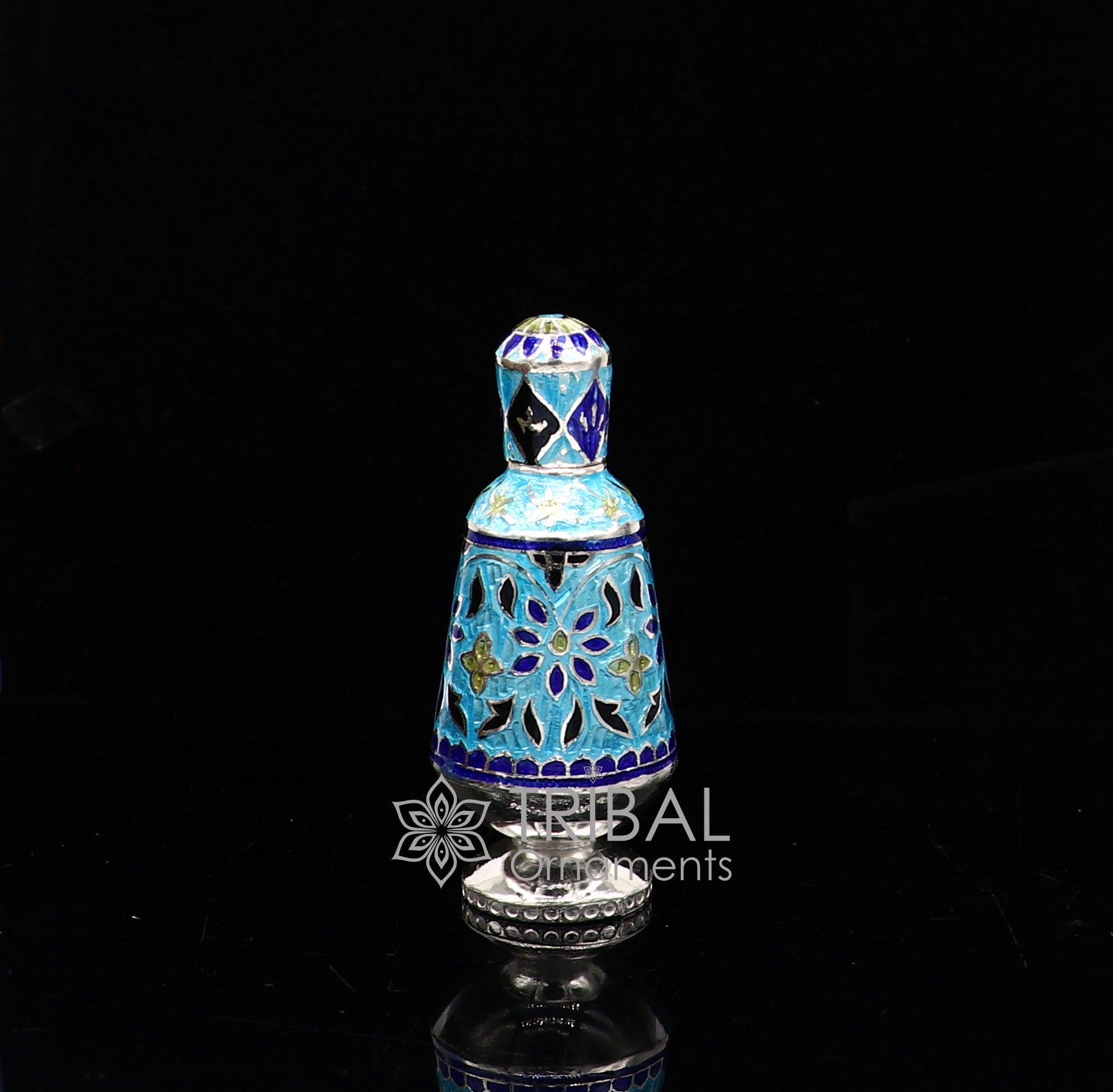 Enamel work 925 Sterling silver handmade fabulous trinket box, gorgeous container box, casket box, sindoor box brides gifting box stb791 - TRIBAL ORNAMENTS