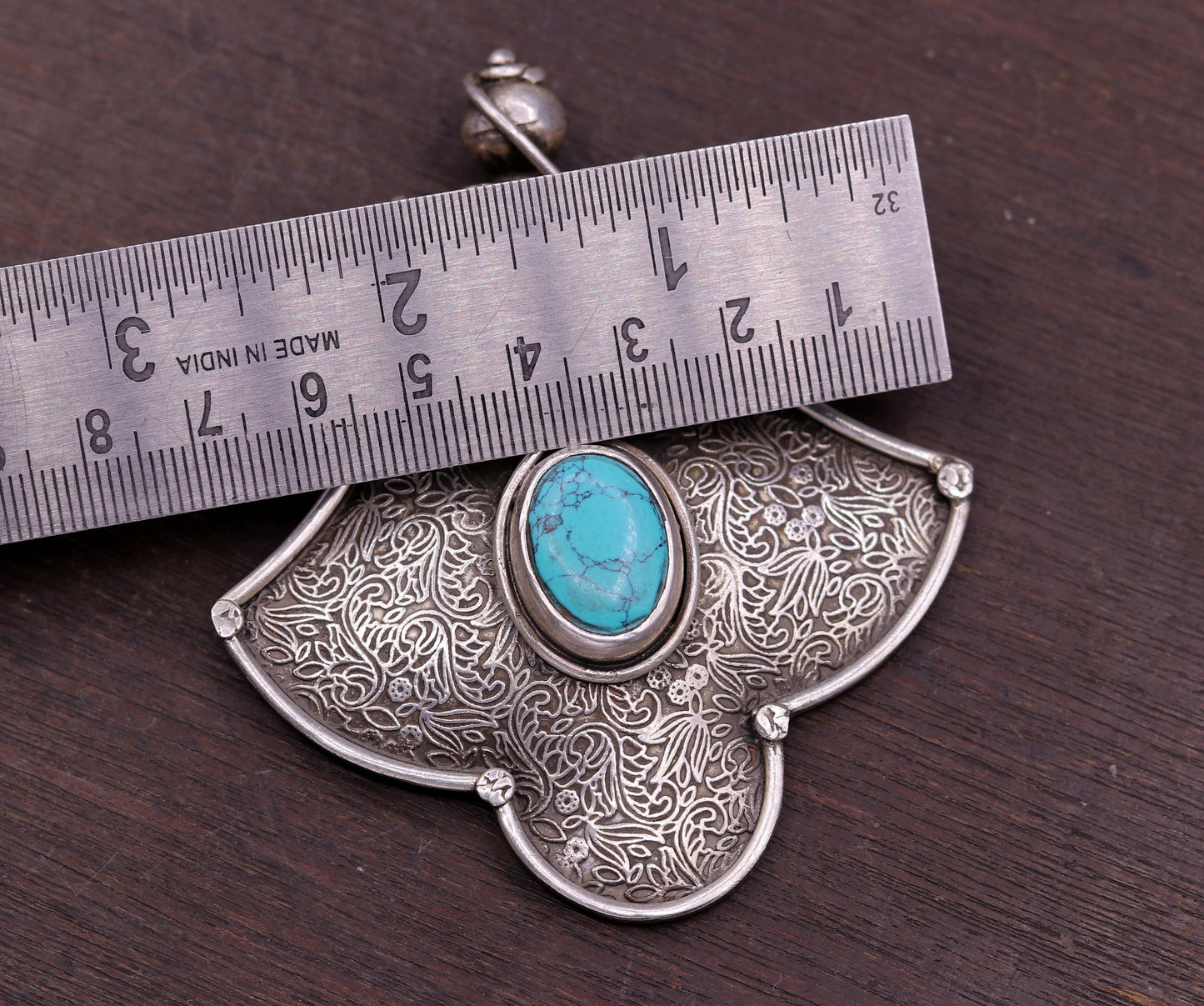 Excellent turquoise stone 925 sterling silver fabulous antique stylish pendant pretty attractive tribal jewelry from india nsp243 - TRIBAL ORNAMENTS