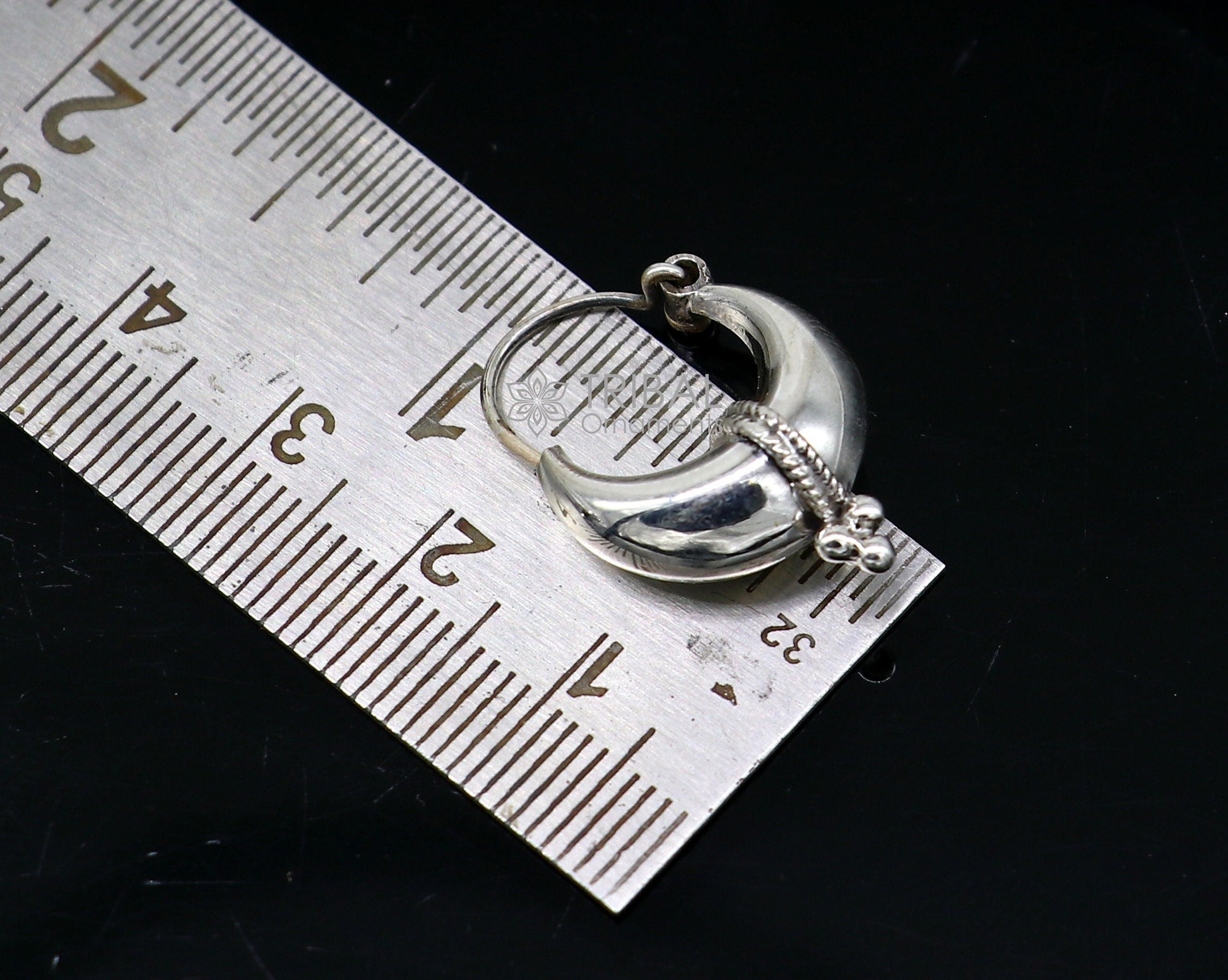 Exclusive 925 sterling silver Handmade vintage ethnic style small hoops earrings unisex tribal stylish unique Bali jewelry India S1150 - TRIBAL ORNAMENTS
