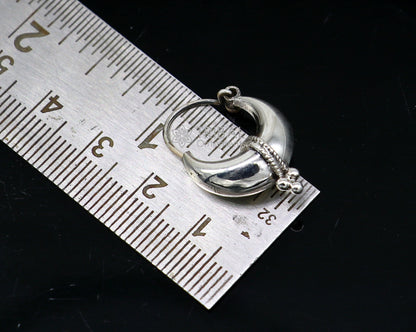 Exclusive 925 sterling silver Handmade vintage ethnic style small hoops earrings unisex tribal stylish unique Bali jewelry India S1150 - TRIBAL ORNAMENTS