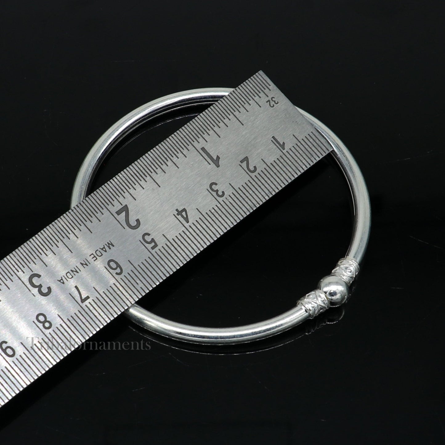 Exclusive design handmade sterling silver plain shiny Round bangle bracelet kada best fancy stylish brides bangle belly dance jewelry nba227 - TRIBAL ORNAMENTS