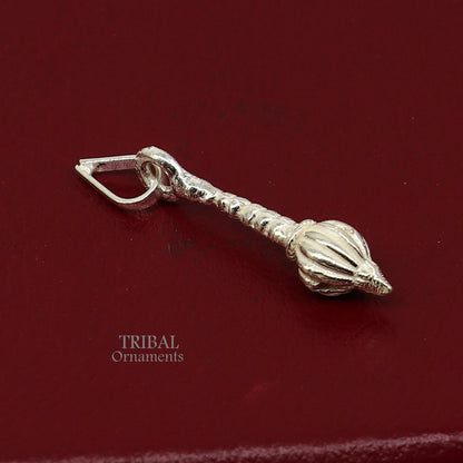 Sterling silver Hanuman Gota Gada pendant, unisex tribal jewelry design, stylish pendant for gifting or everyday wear.