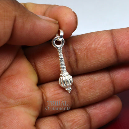 Sterling silver Hanuman Gota Gada pendant, unisex tribal jewelry design by Tribal Ornaments, perfect for gifting.