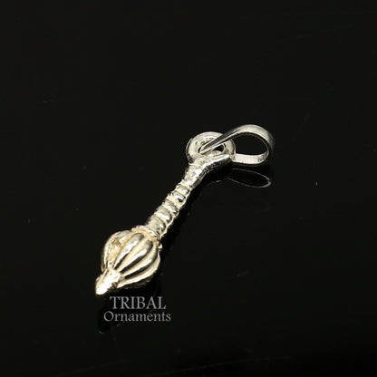 Unisex 925 sterling silver Hanuman Gota Gada pendant jewelry with intricate tribal design, ideal for gifting.