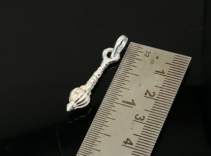 925 sterling silver Hanuman Gota Gada design pendant from TRIBAL ORNAMENTS, unisex jewelry with intricate craftsmanship.