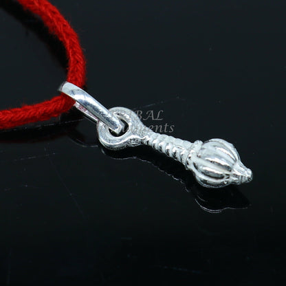 Sterling silver Hanuman Gota Gada Sakha pendant with unisex design, tribal jewelry by TRIBAL ORNAMENTS.