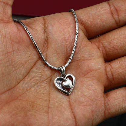 Exclusive design solid 925 sterling silver heart pendant, excellent unique design stylish unisex personalized gift pendant jewelry ssp1433 - TRIBAL ORNAMENTS