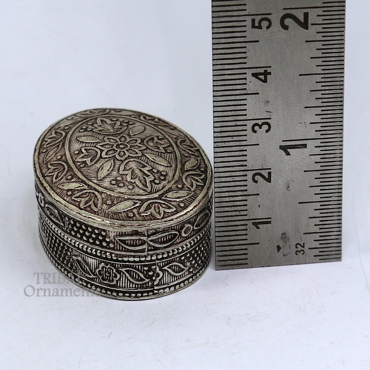 Exclusive small bridal  kajal box 925 sterling silver trinket box, container box, small jewelry box, Vermilion bridal art gifting stb743 - TRIBAL ORNAMENTS