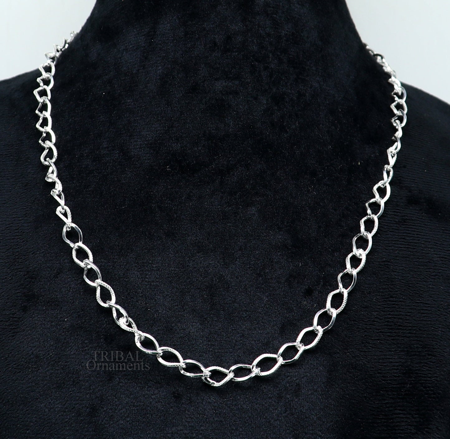 Exclusive unique stylish 20" 925 sterling silver 6mm handmade amazing chain necklace excellent gifting jewelry, men's chain necklace nch334 - TRIBAL ORNAMENTS
