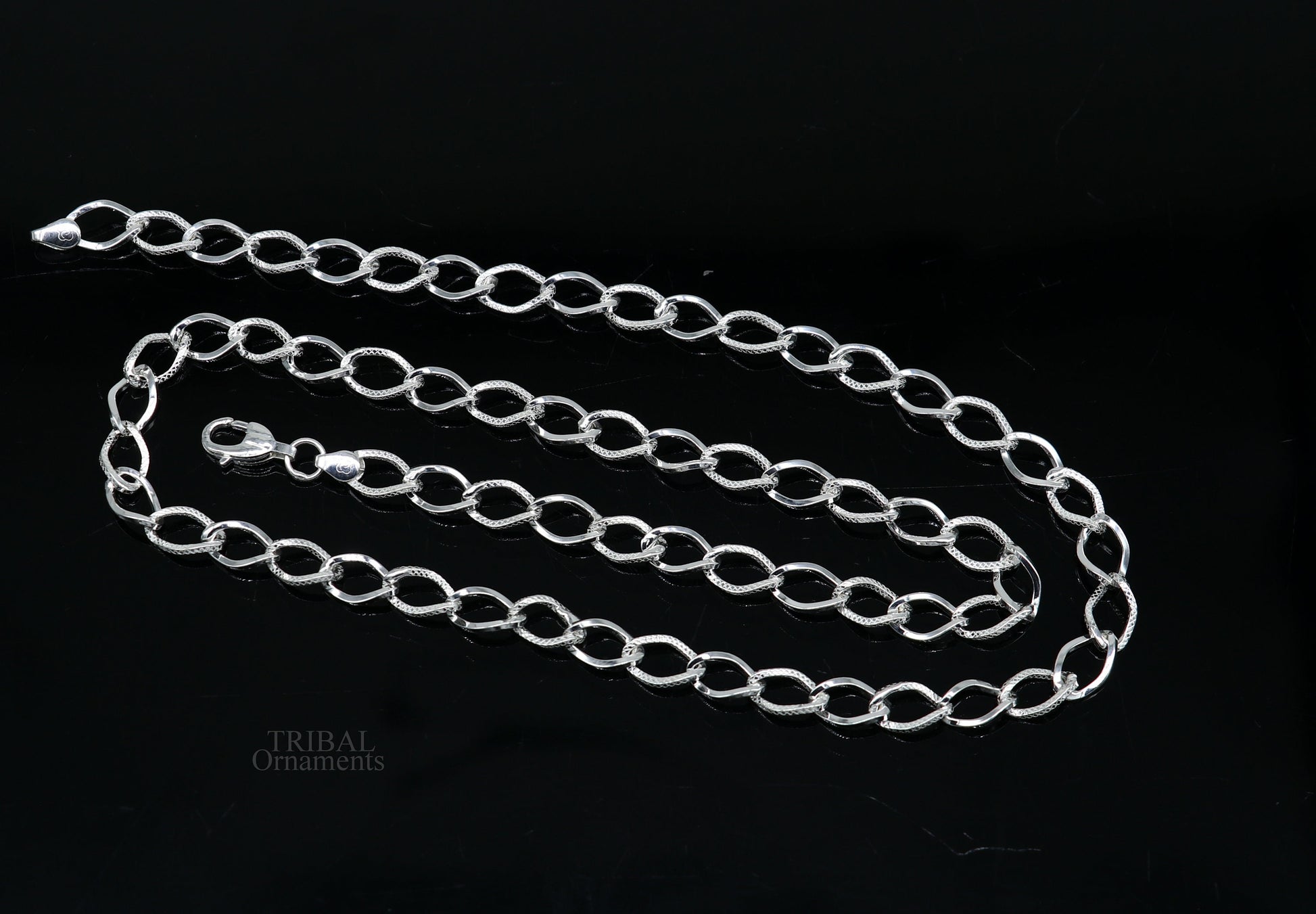 Exclusive unique stylish 20" 925 sterling silver 6mm handmade amazing chain necklace excellent gifting jewelry, men's chain necklace nch334 - TRIBAL ORNAMENTS