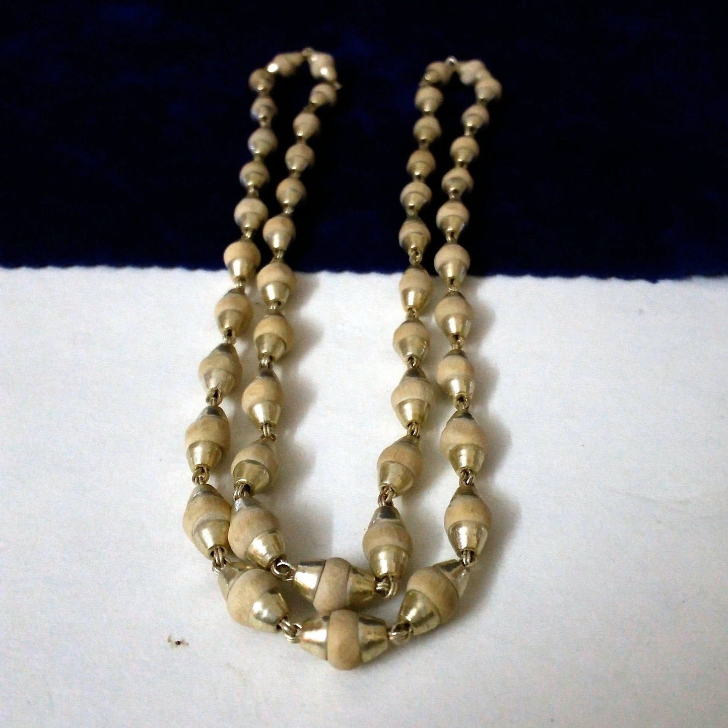 Fabulous basil rosary handmade beads and silver caps chain indian tribal jewelry tulsi mala used in medical - TRIBAL ORNAMENTS