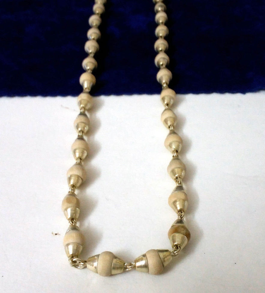 Fabulous basil rosary handmade beads and silver caps chain indian tribal jewelry tulsi mala used in medical - TRIBAL ORNAMENTS