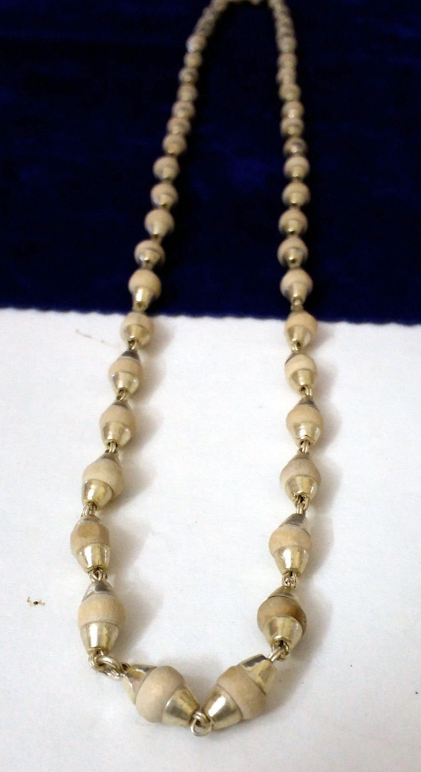 Fabulous basil rosary handmade beads and silver caps chain indian tribal jewelry tulsi mala used in medical - TRIBAL ORNAMENTS