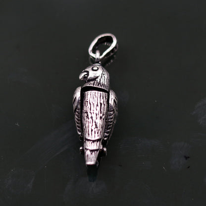 Beautiful 925 sterling silver parrot-shaped pendant, handmade unisex jewelry by Tribal Ornaments, perfect for gifting or everyday wear.