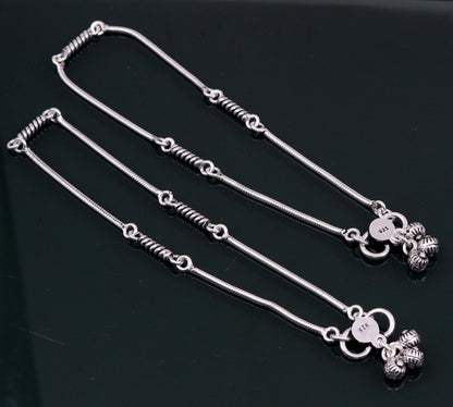 Handmade snake chain ankle bracelet by TRIBAL ORNAMENTS, customized foot jewelry perfect for gifting and belly dance accessories.