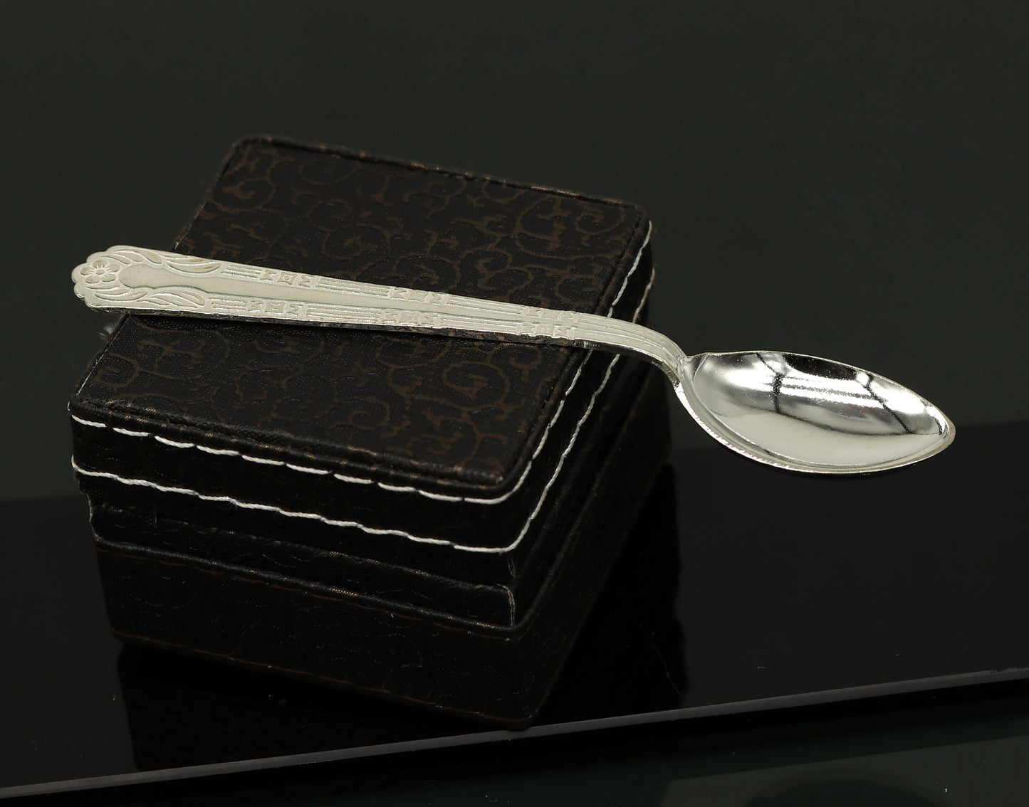 fabulous sterling silver handmade solid silver4.2" spoon kitchen utensils, vessels, silver has antibacterial properties, stay healthy sv61 - TRIBAL ORNAMENTS