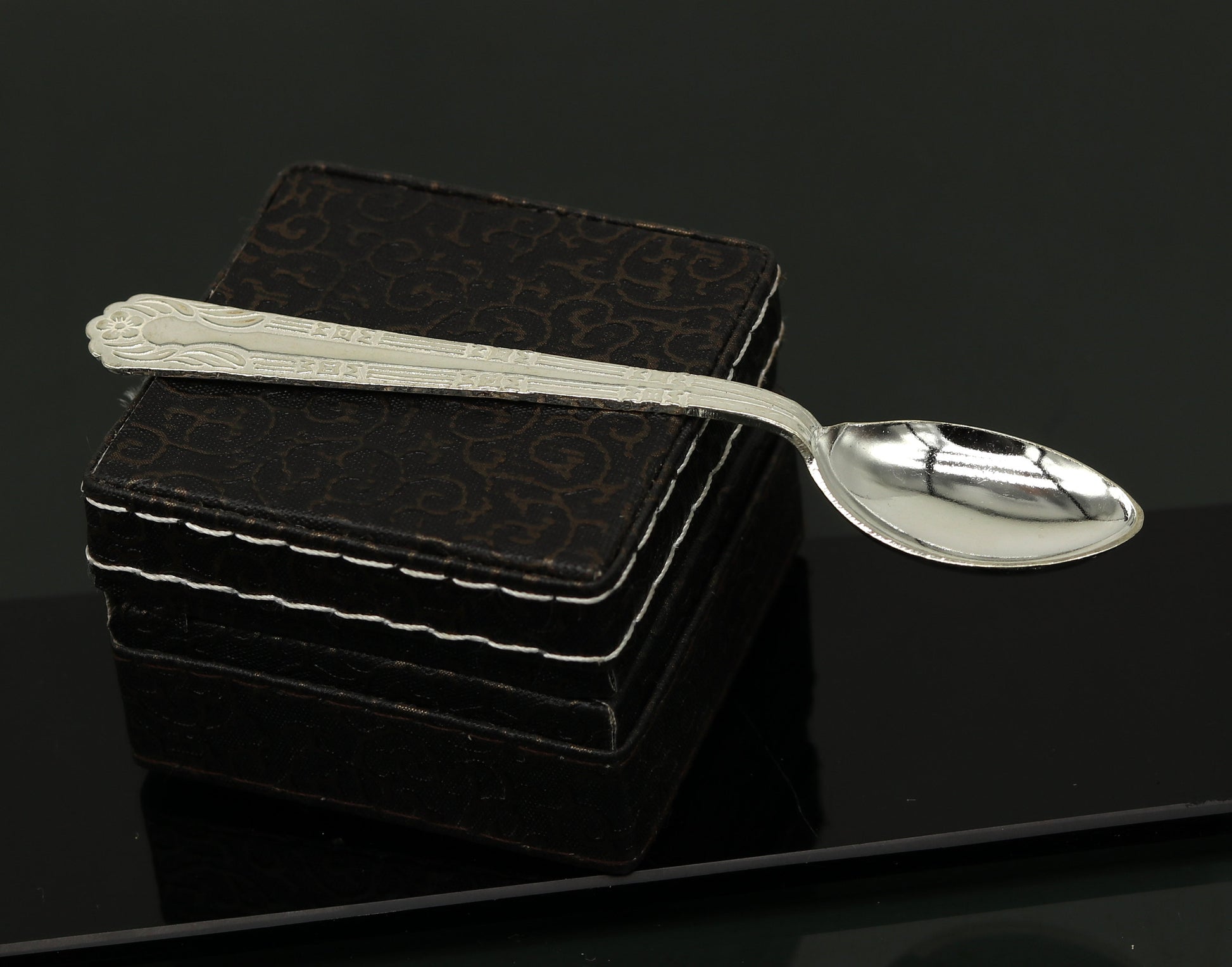 fabulous sterling silver handmade solid silver4.2" spoon kitchen utensils, vessels, silver has antibacterial properties, stay healthy sv61 - TRIBAL ORNAMENTS