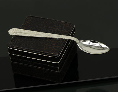 fabulous sterling silver handmade solid silver4.2" spoon kitchen utensils, vessels, silver has antibacterial properties, stay healthy sv61 - TRIBAL ORNAMENTS