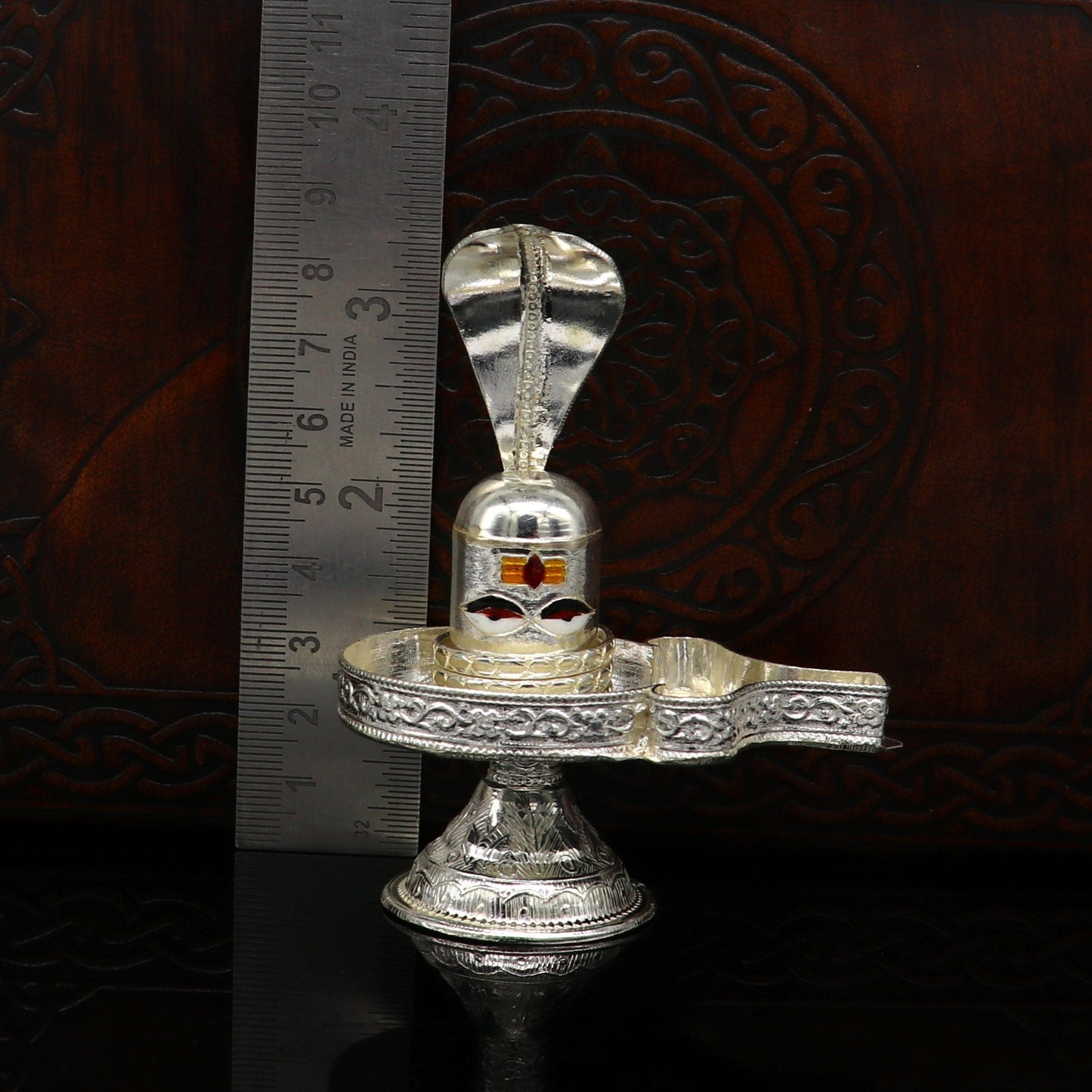 Fine 925 sterling silver handmade Lord shiva-Linga Stand, silver utensil, silver puja temple art, shiva lingam stand with serpent su161 - TRIBAL ORNAMENTS