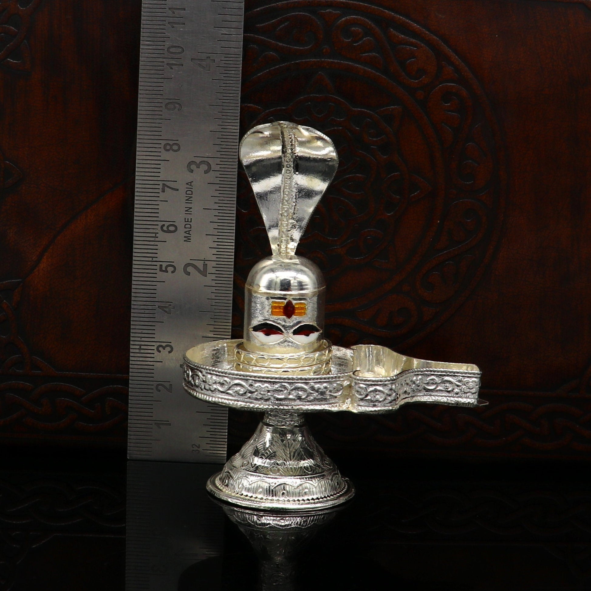 Fine 925 sterling silver handmade Lord shiva-Linga Stand, silver utensil, silver puja temple art, shiva lingam stand with serpent su161 - TRIBAL ORNAMENTS