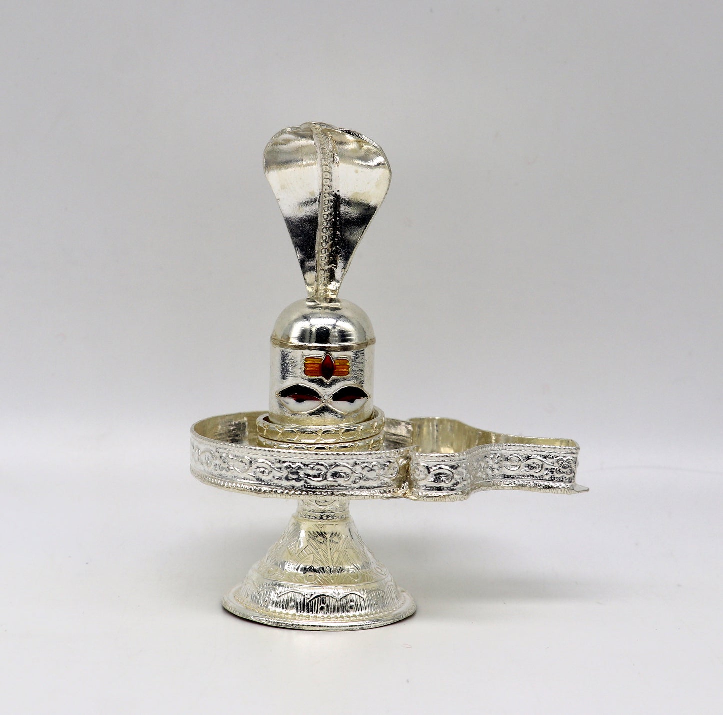 Fine 925 sterling silver handmade Lord shiva-Linga Stand, silver utensil, silver puja temple art, shiva lingam stand with serpent su161 - TRIBAL ORNAMENTS