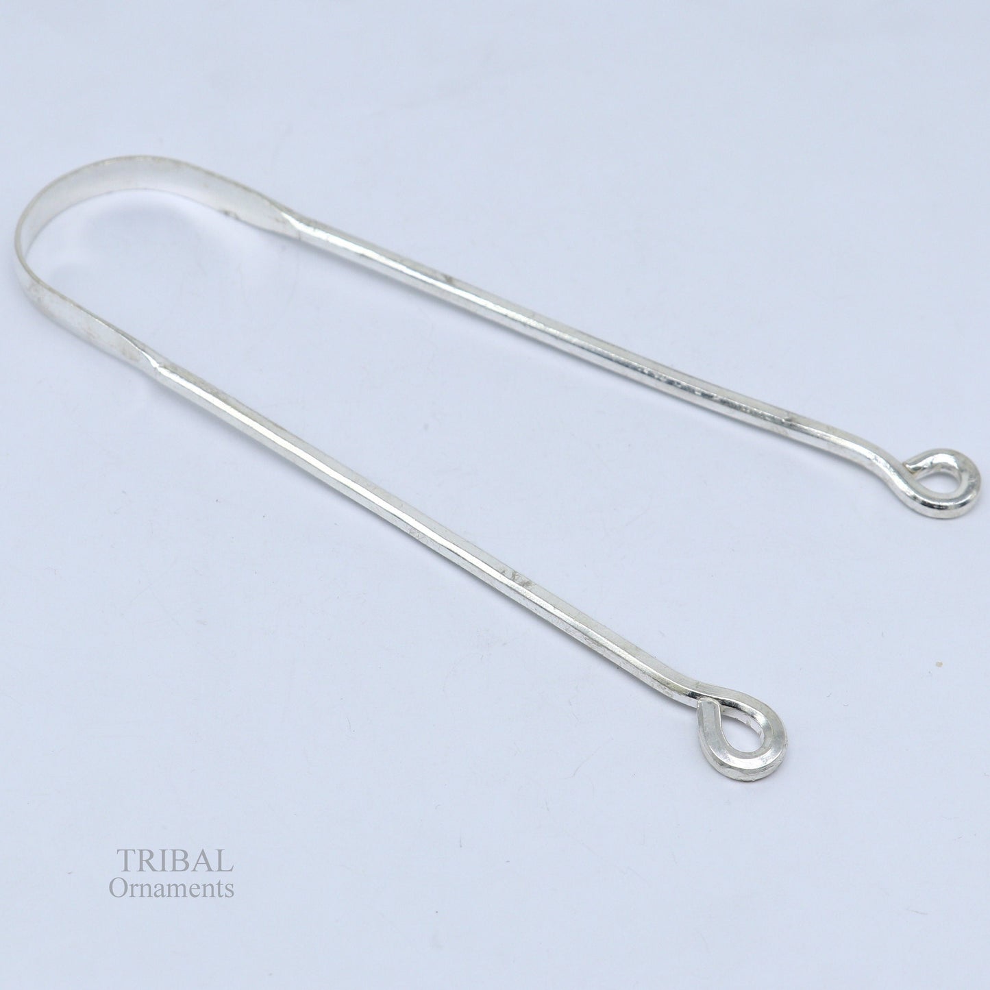 Fine silver handmade tongue cleaner scraper best for daily use and stay healthy top class genuine silver item for better health tc11 - TRIBAL ORNAMENTS