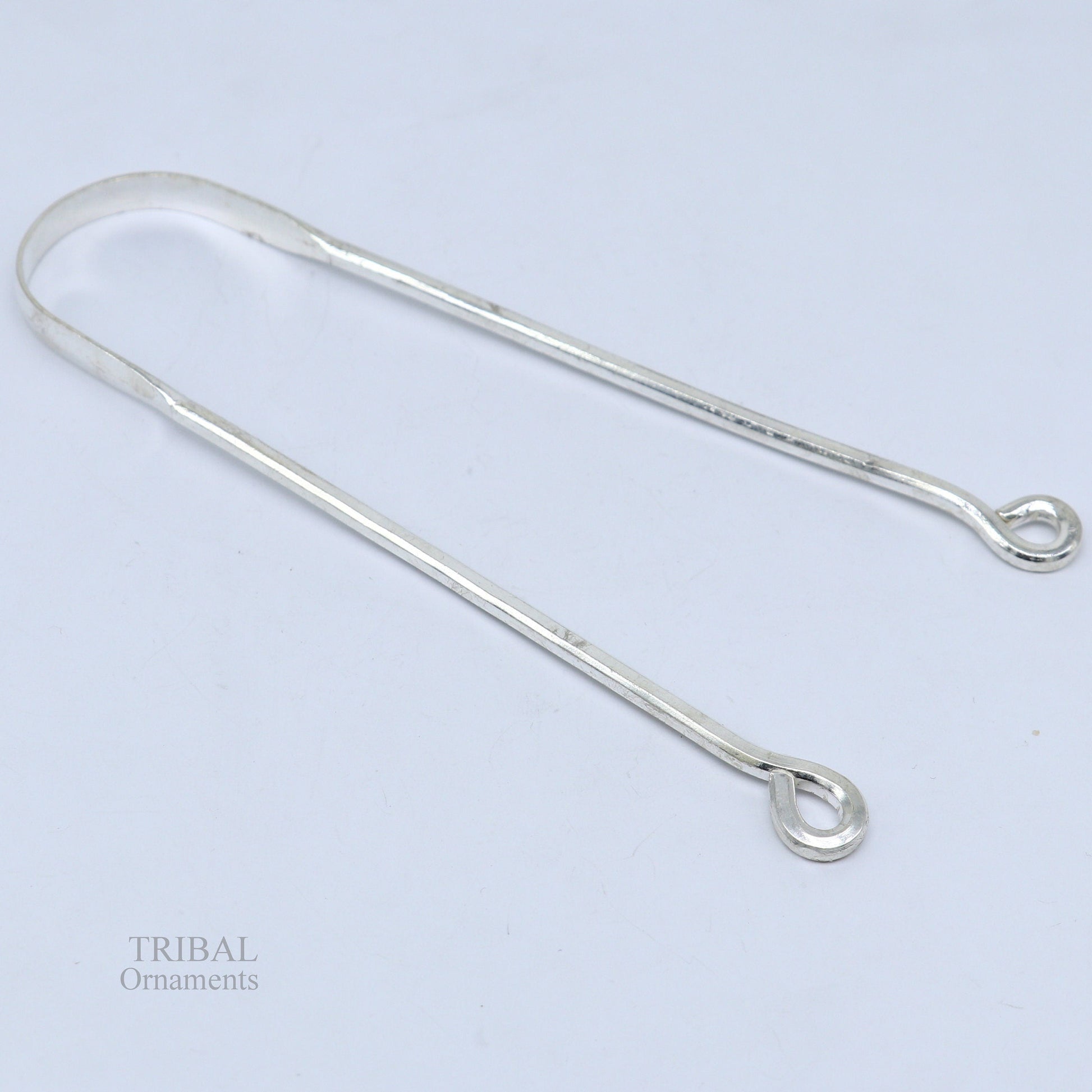 Fine silver handmade tongue cleaner scraper best for daily use and stay healthy top class genuine silver item for better health tc11 - TRIBAL ORNAMENTS