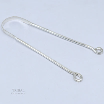 Fine silver handmade tongue cleaner scraper best for daily use and stay healthy top class genuine silver item for better health tc11 - TRIBAL ORNAMENTS