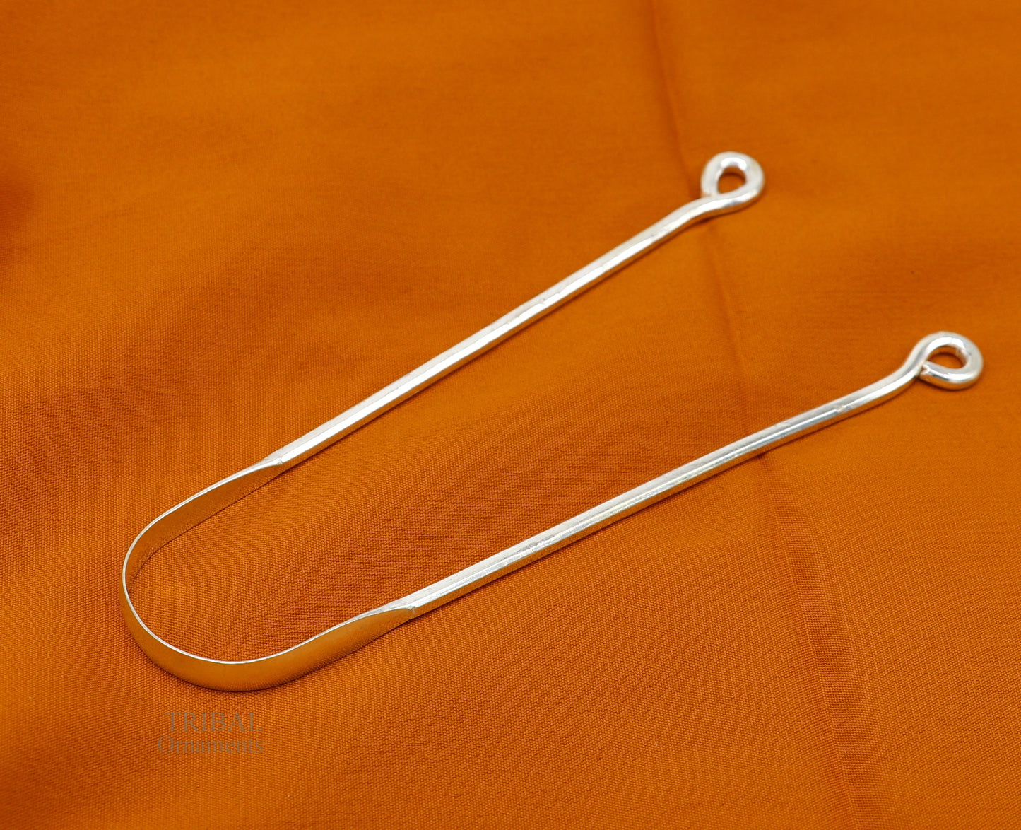 Fine silver handmade tongue cleaner scraper best for daily use and stay healthy top class genuine silver item for better health tc11 - TRIBAL ORNAMENTS