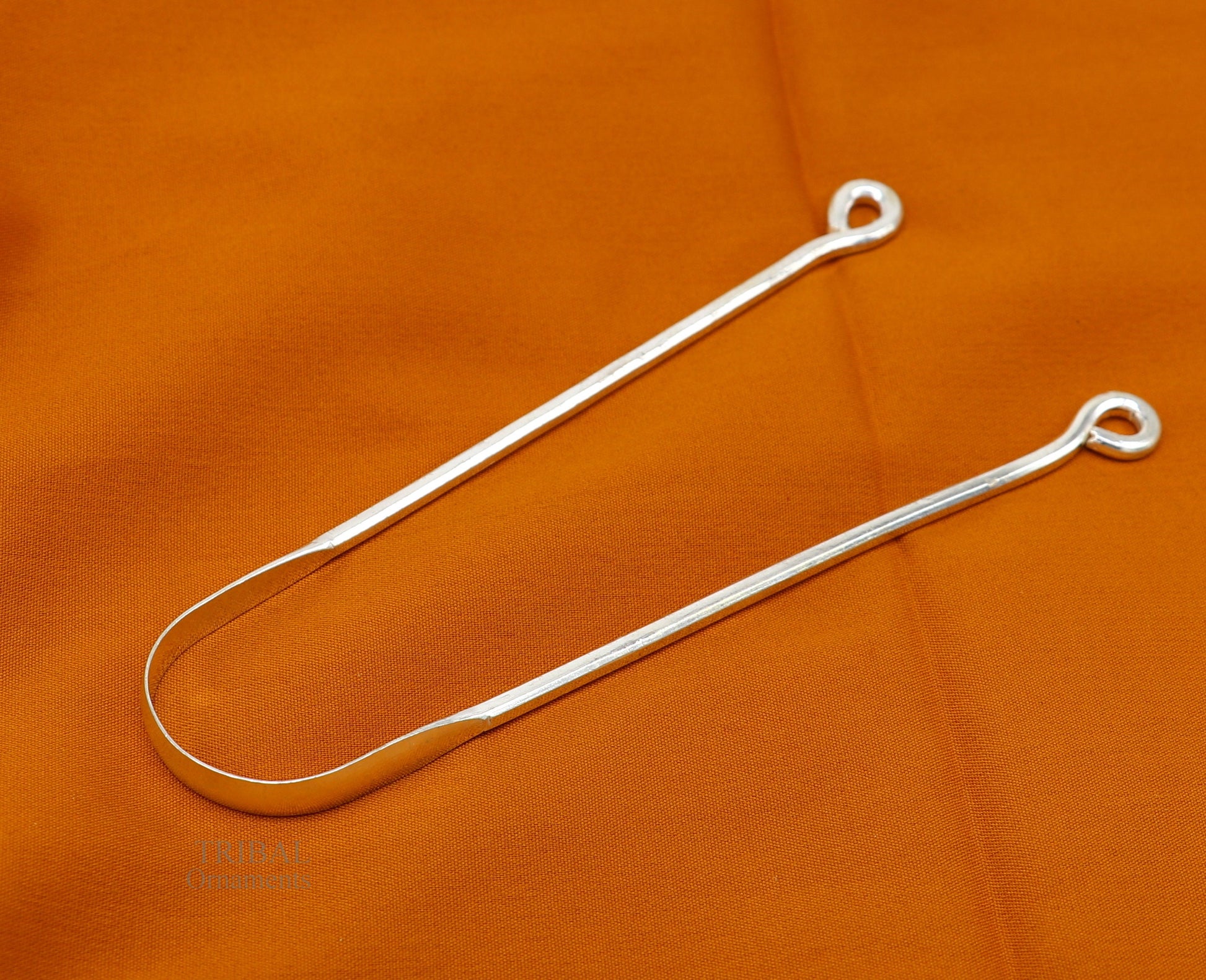 Fine silver handmade tongue cleaner scraper best for daily use and stay healthy top class genuine silver item for better health tc11 - TRIBAL ORNAMENTS