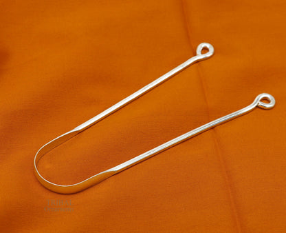 Fine silver handmade tongue cleaner scraper best for daily use and stay healthy top class genuine silver item for better health tc11 - TRIBAL ORNAMENTS
