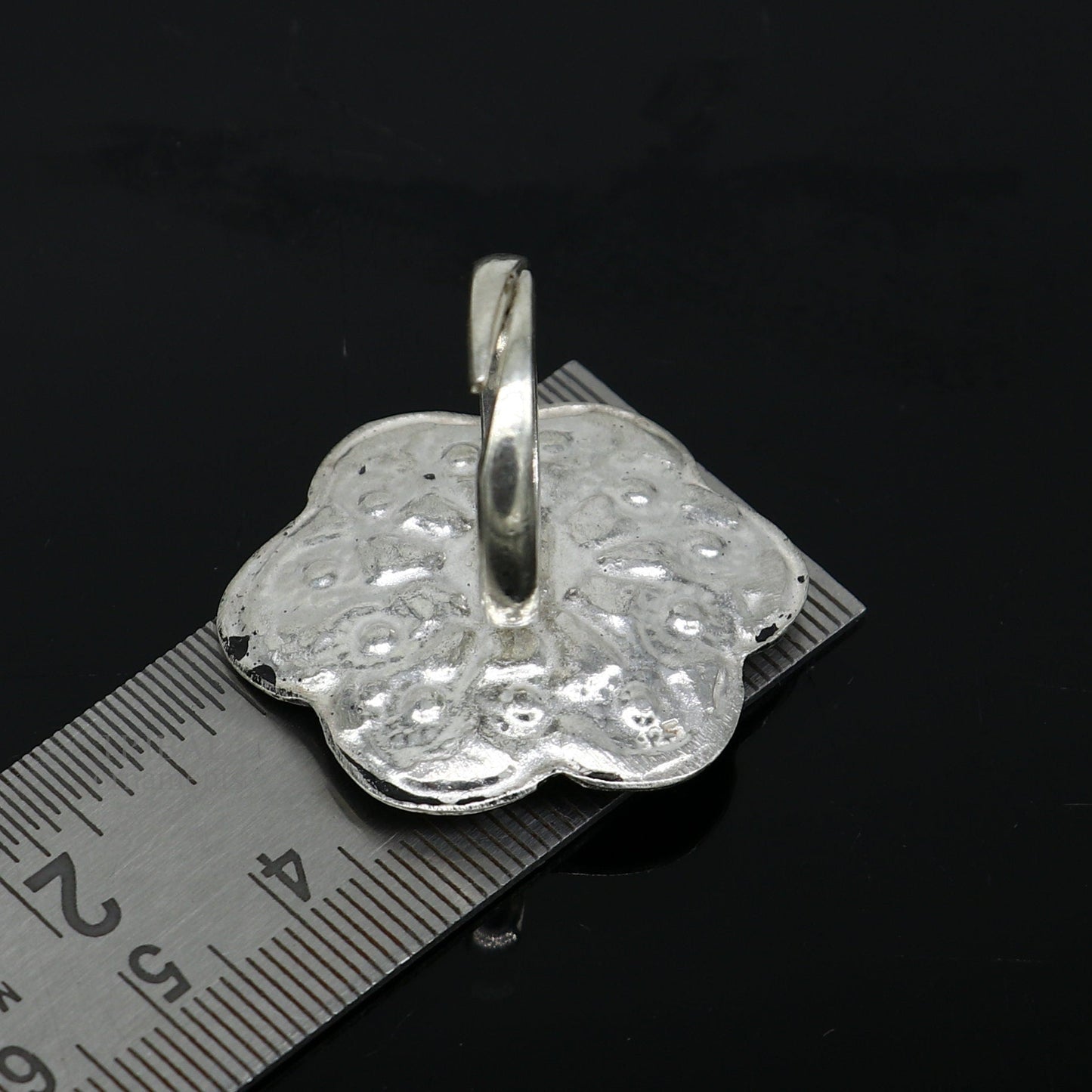 Floral design 925 Sterling silver handmade gorgeous chitai work adjustable rings band fabulous tribal temple ring band, charm ring ring493 - TRIBAL ORNAMENTS