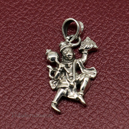 Sterling silver Hanuman pendant by Tribal Ornaments featuring intricate craftsmanship, ideal for spiritual jewelry or gifting.