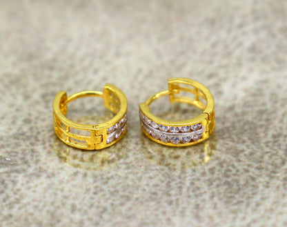 Genuine 18 kt fine yellow gold gorgeous hoops earring bali, gorgeous customized hook earring bali ear plug unisex dainty jewelry ho72 - TRIBAL ORNAMENTS