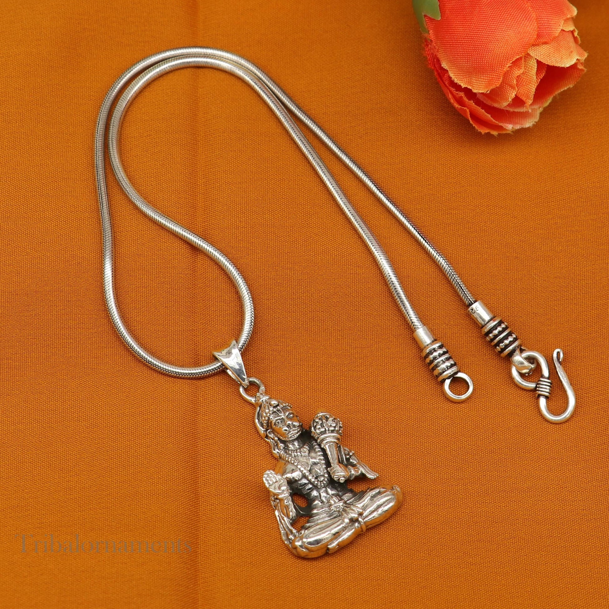 God hanuman pendant 92.5 sterling silver handmade god idol Bajaranbali pendant, amazing designer fabulous pendant gifting jewelry ssp967 - TRIBAL ORNAMENTS