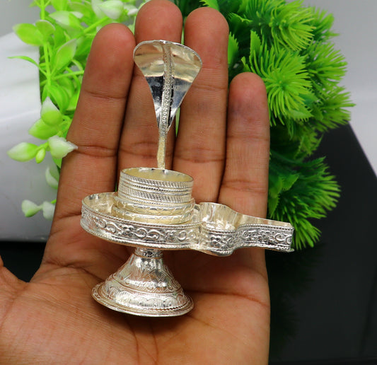 Handcrafted 925 solid silver lord shiva lingam stand/jalheri, use to put shiva lingam,home temple Article, awesome handmade article su170 - TRIBAL ORNAMENTS