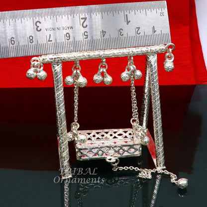 Handcrafted Sterling silver Laddu Gopala jhula, Radha Krishna swing, krishan palana, silver jhula, laddu gopal swing, silver art su823 - TRIBAL ORNAMENTS