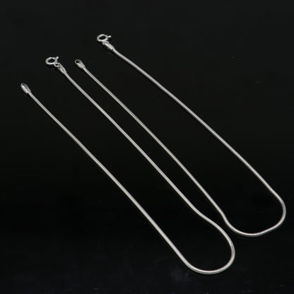 Handmade 1mm sterling silver snake chain ankle bracelet with delicate design, ideal for belly dance jewelry and gifts.