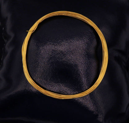 Handmade 22K solid gold jewelry wire by Tribal Ornaments, 12 inches, 20 gauge, round, ideal for custom jewelry making