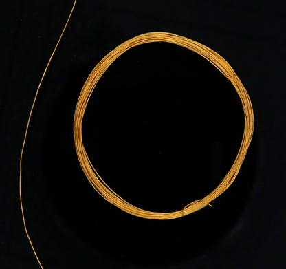 Handmade 22-karat solid gold jewelry wire, 12 inches long, 20-gauge, round, ideal for custom jewelry making by Tribal Ornaments.