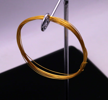 Handmade 22-karat solid gold jewelry wire, 12 inches long, 20 gauge, hard round wire for custom jewelry making by Tribal Ornaments