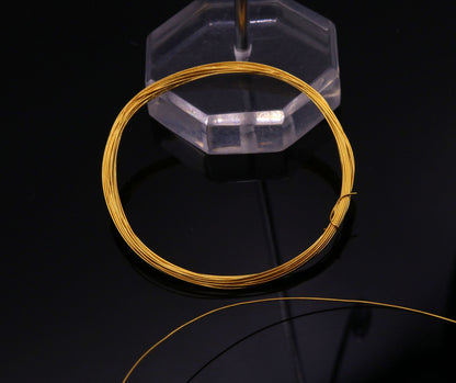 Handmade 22-karat solid gold jewelry wire, 12 inches, 20 gauge, round, for custom jewelry making by TRIBAL ORNAMENTS
