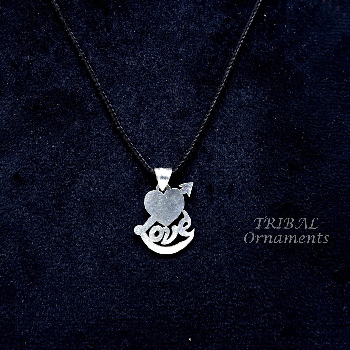 Handmade 925 sterling silver amazing love design pendant with lovely design tribal india jewelry ssp249 - TRIBAL ORNAMENTS