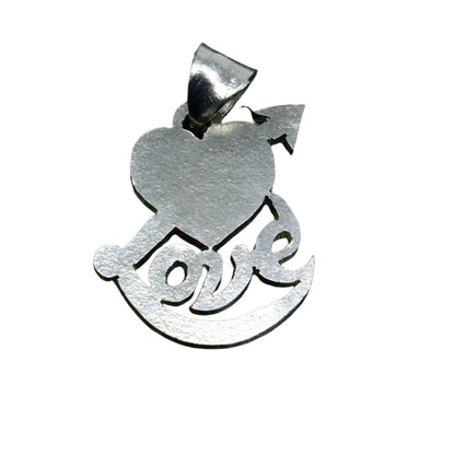 925 sterling silver love design pendant by TRIBAL ORNAMENTS featuring intricate tribal-inspired jewelry with a handcrafted tribal style.