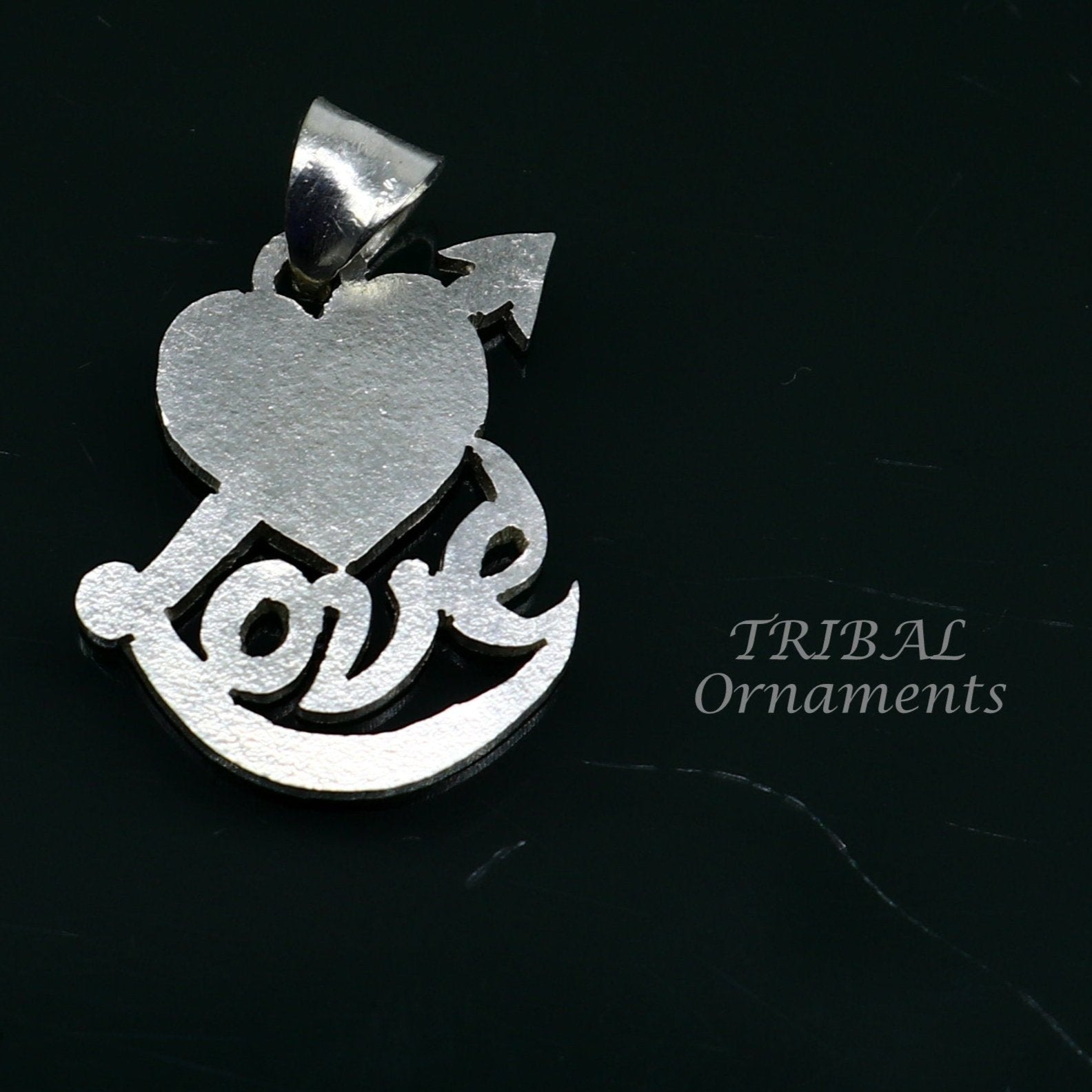 Handmade 925 sterling silver amazing love design pendant with lovely design tribal india jewelry ssp249 - TRIBAL ORNAMENTS