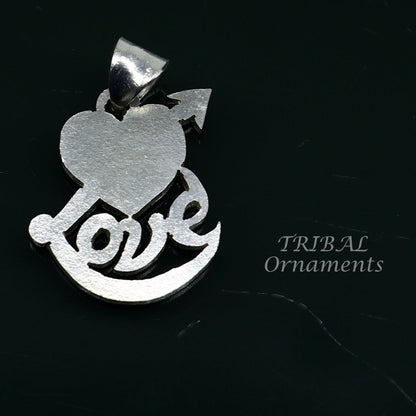 925 sterling silver love design pendant by TRIBAL ORNAMENTS featuring intricate tribal-inspired jewelry craftsmanship