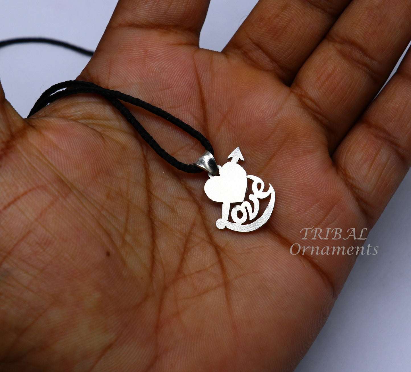 Handmade 925 sterling silver amazing love design pendant with lovely design tribal india jewelry ssp249 - TRIBAL ORNAMENTS