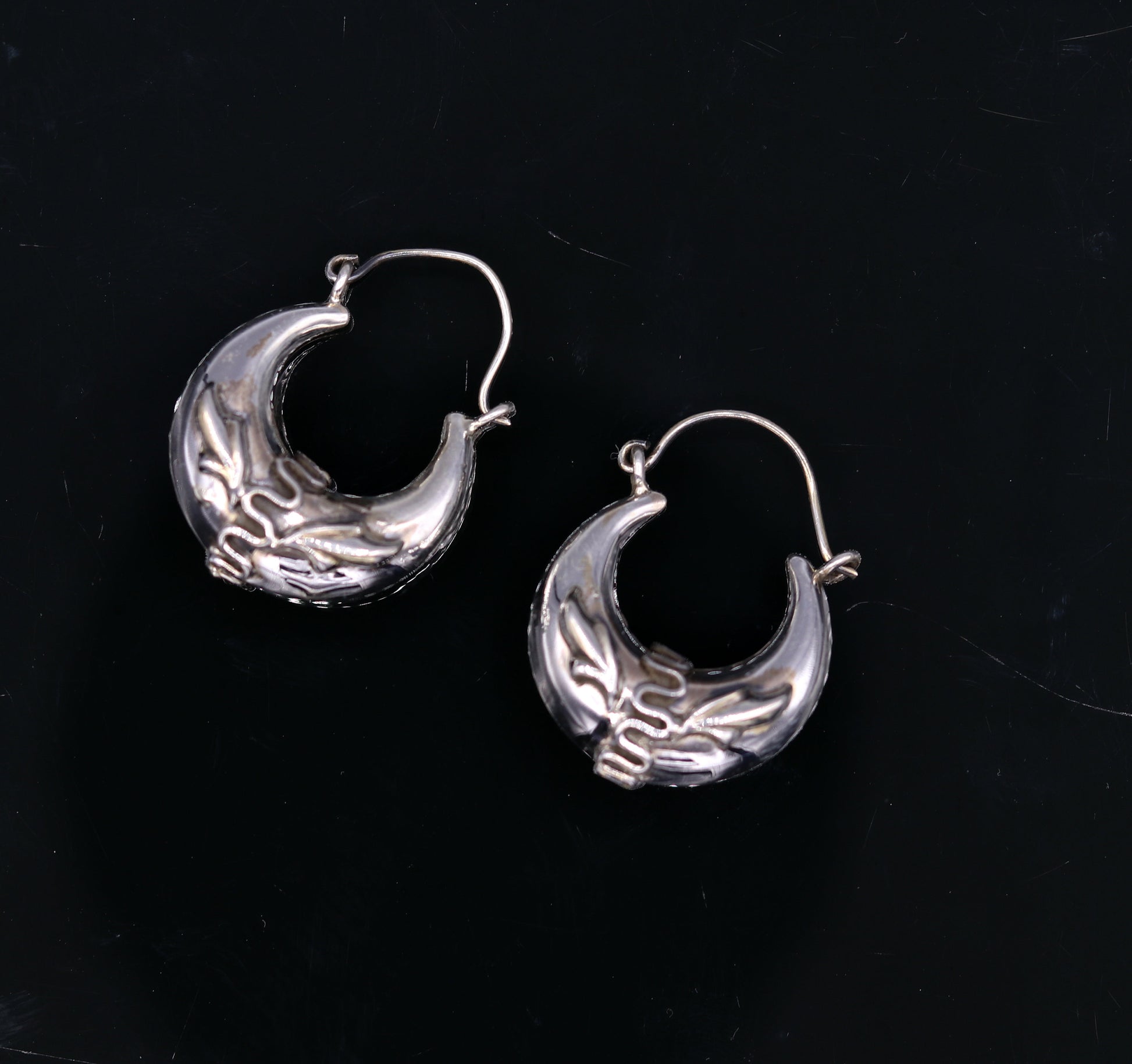 Handmade 925 sterling silver amazing stylish hoops bali earrings tribal ethnic kundal unisex jewelry from Rajasthan India s584 - TRIBAL ORNAMENTS
