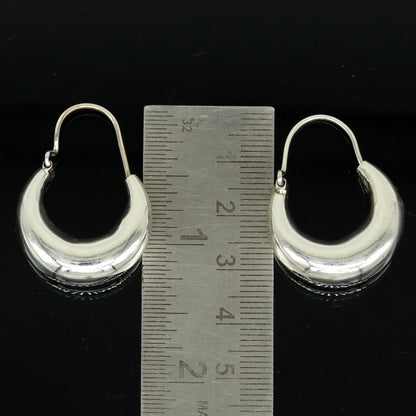 Handmade 925 sterling silver tribal-style hoops earrings with vintage-inspired design, personalized jewelry by TRIBAL ORNAMENTS.