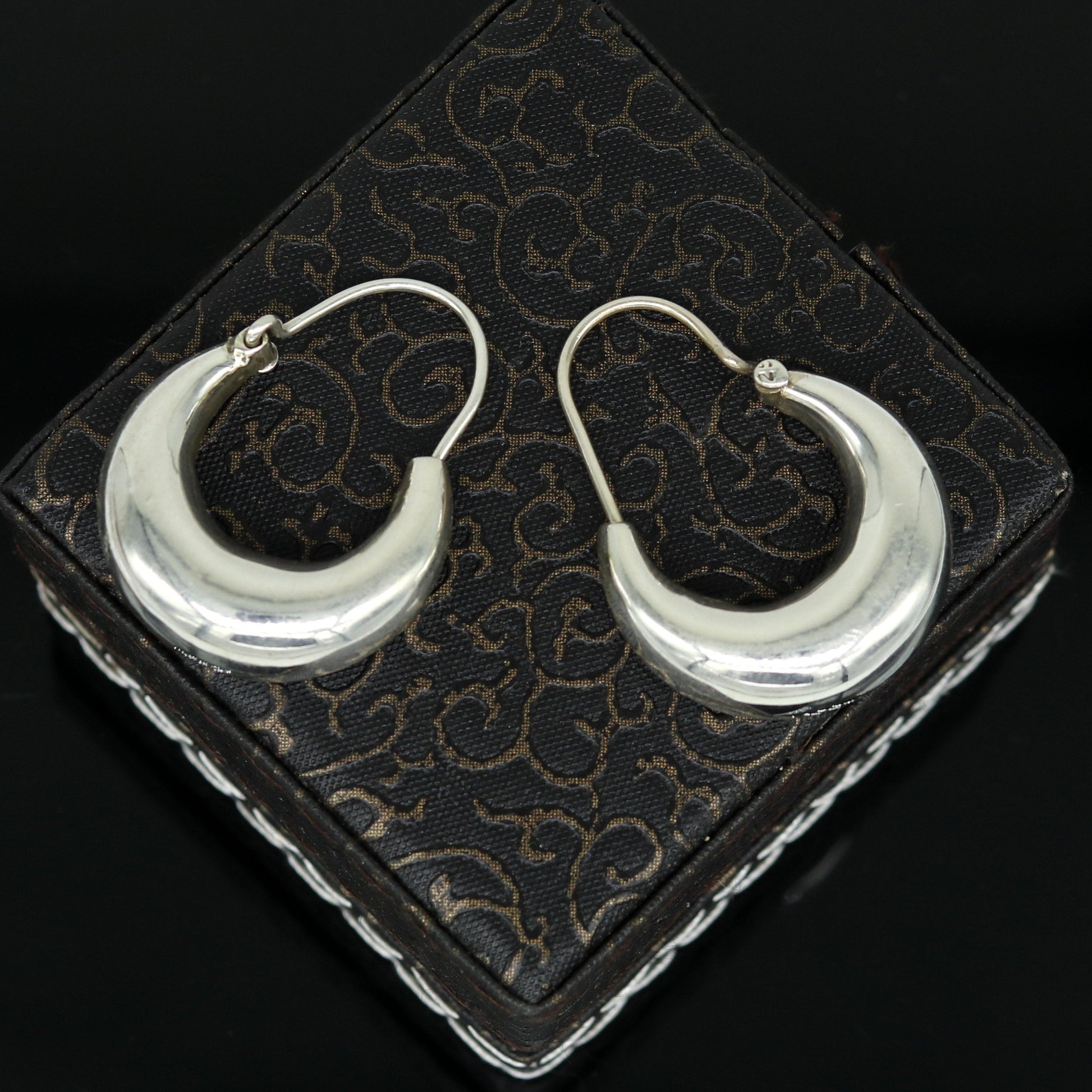 Handmade 925 sterling silver jewelry, fabulous vintage stylish customized hoops earrings bali tribal ethnic personalized jewelry ske1 - TRIBAL ORNAMENTS